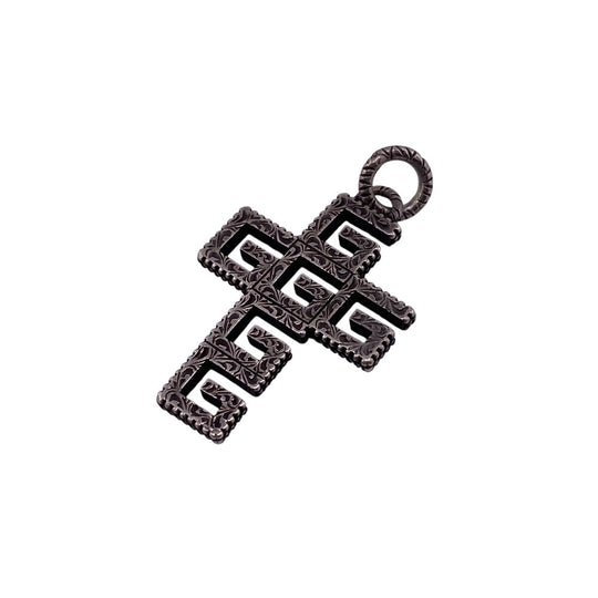 GUCCI Pendant top Silver925 Silver Square G Cross mens(Unisex) Used Authentic