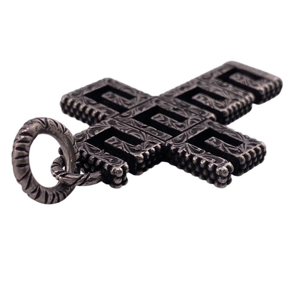 GUCCI Pendant top Silver925 Silver Square G Cross mens(Unisex) Used Authentic