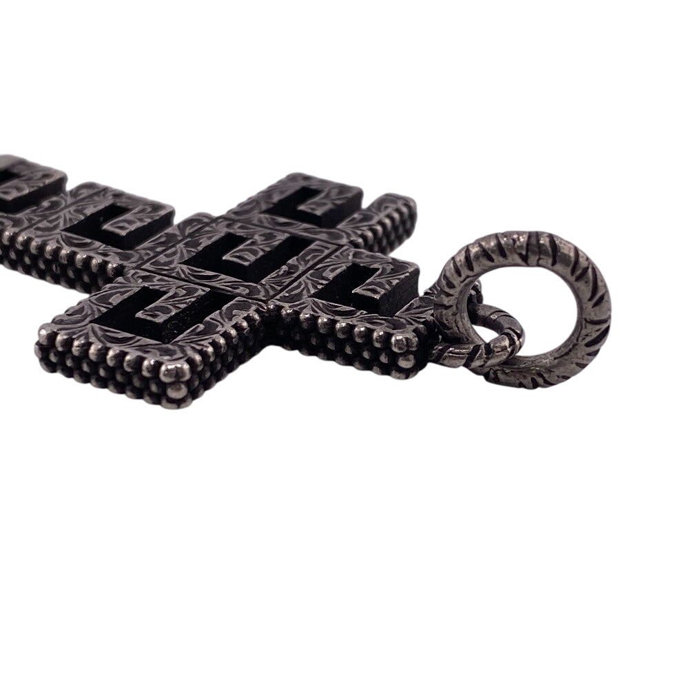 GUCCI Pendant top Silver925 Silver Square G Cross mens(Unisex) Used Authentic