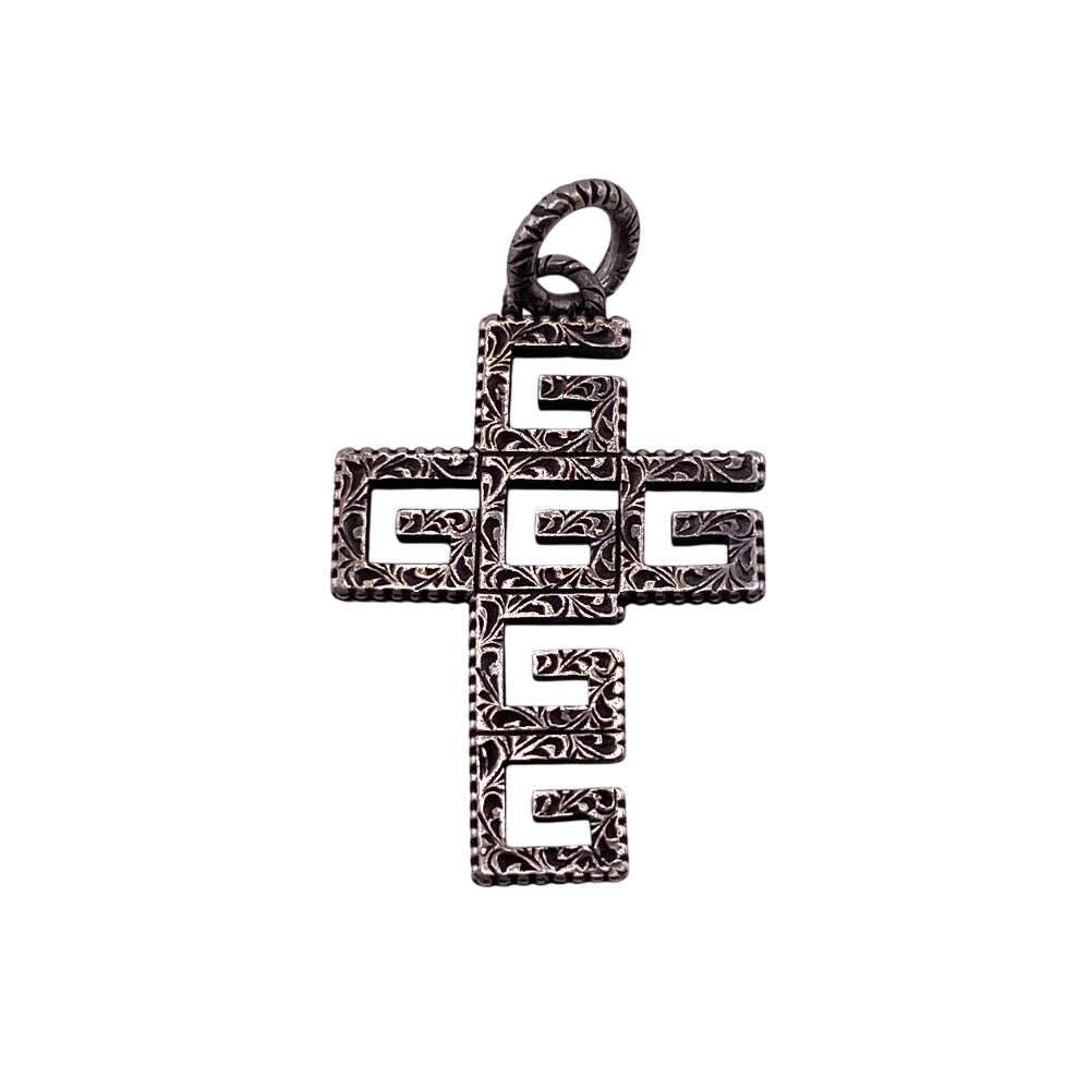 GUCCI Pendant top Silver925 Silver Square G Cross mens(Unisex) Used Authentic