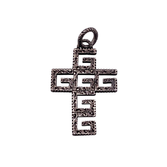 GUCCI Pendant top Silver925 Silver Square G Cross mens(Unisex) Used Authentic