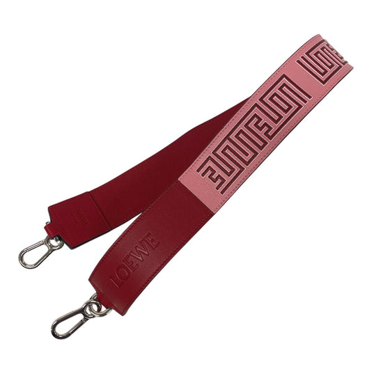 LOEWE Shoulder strap Leather, Metal Red Women Used Authentic