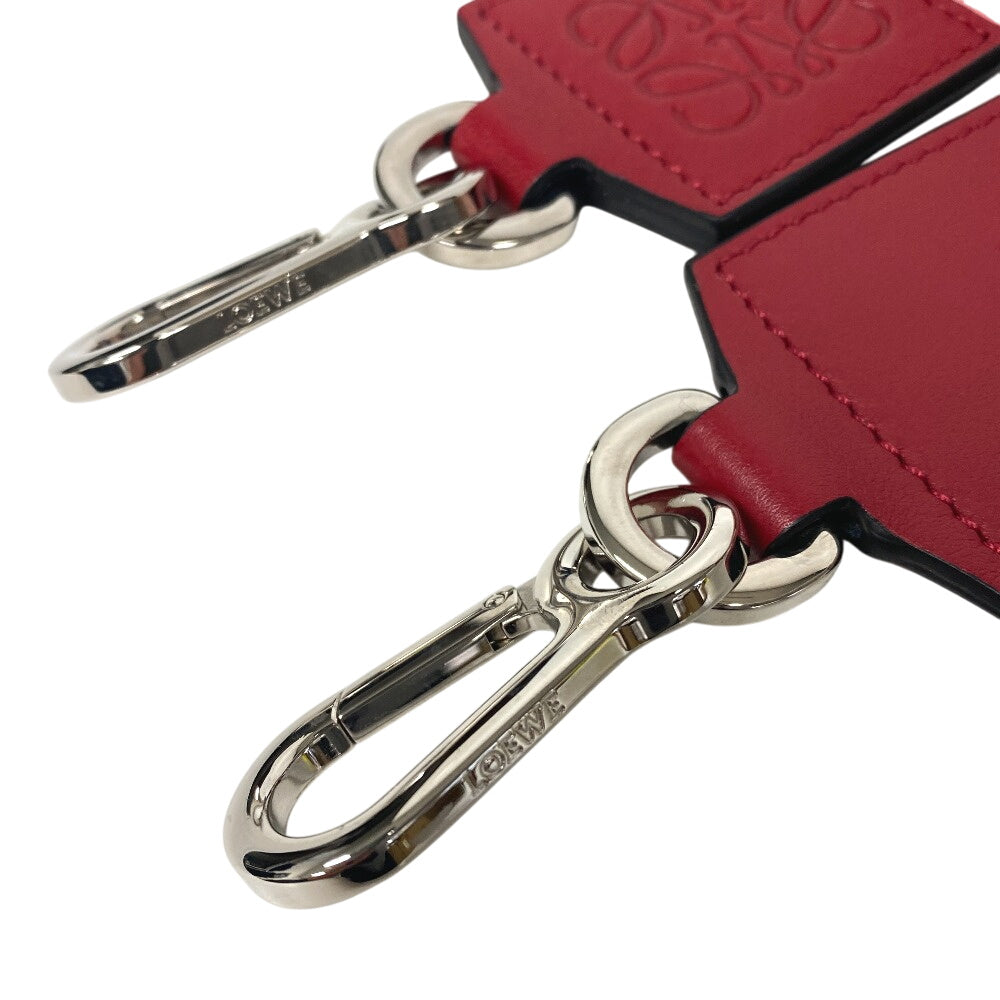 LOEWE Shoulder strap Leather, Metal Red Women Used Authentic