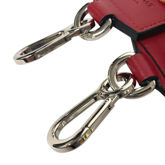 LOEWE Shoulder strap Leather, Metal Red Women Used Authentic