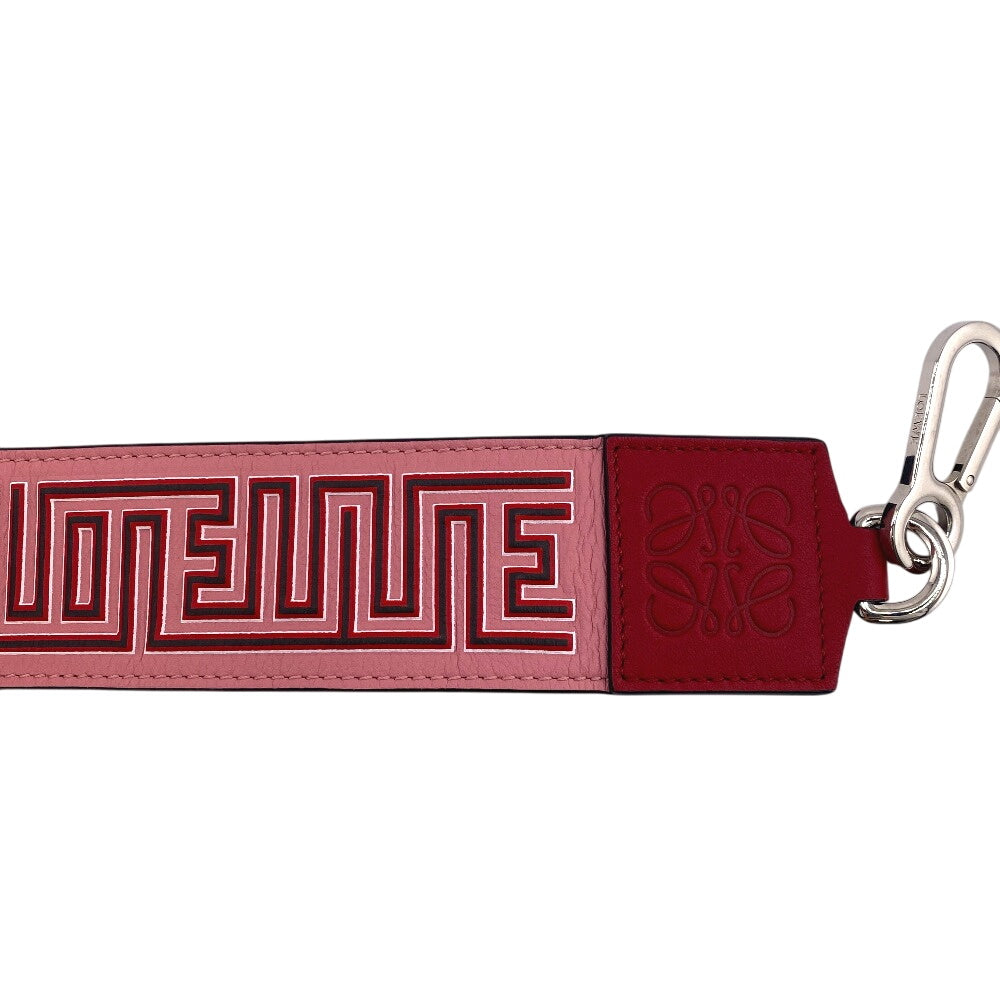 LOEWE Shoulder strap Leather, Metal Red Women Used Authentic