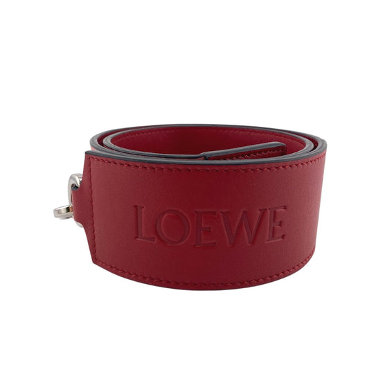LOEWE Shoulder strap Leather, Metal Red Women Used Authentic