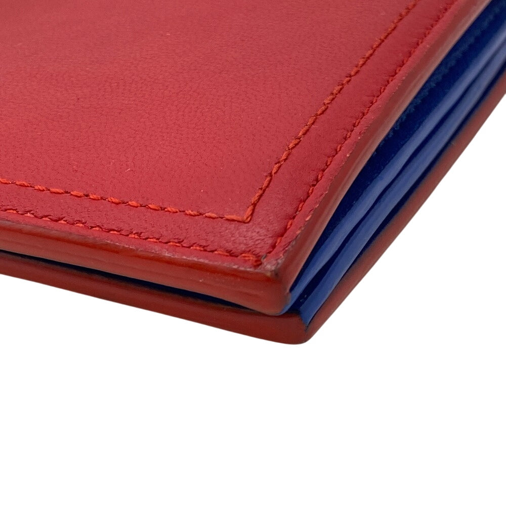 BOTTEGAVENETA Long Wallet Purse leather Red Women Used Authentic
