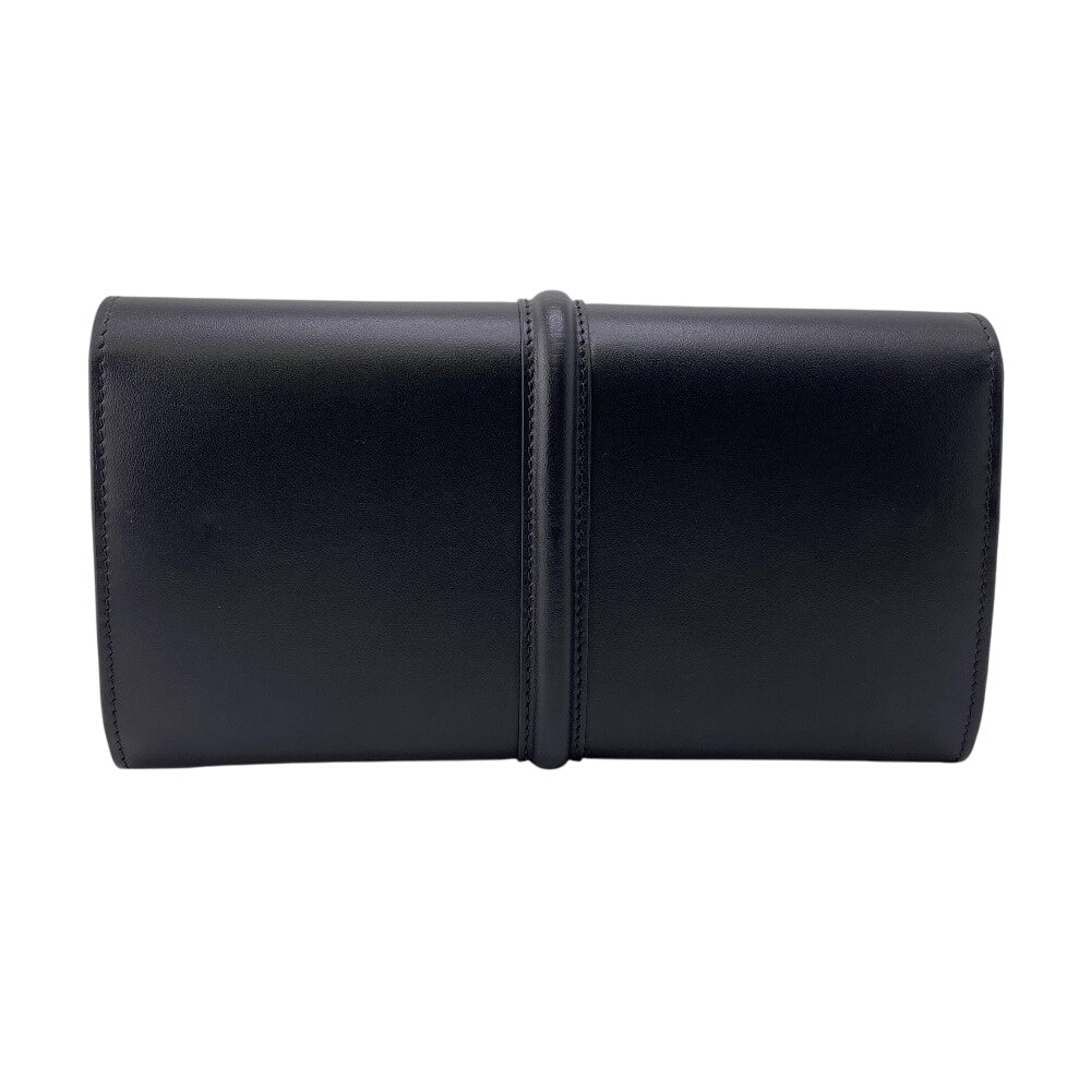 CELINE Long Wallet Purse leather black Turn lock 16 saises Women Used Authentic