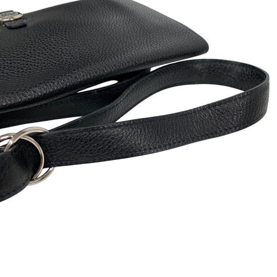 HERMES Waist bag Togo black Sling bag Crossbody Dogon SilverMetal Women(Unisex) Used Authentic