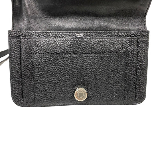 HERMES Waist bag Togo black Sling bag Crossbody Dogon SilverMetal Women(Unisex) Used Authentic