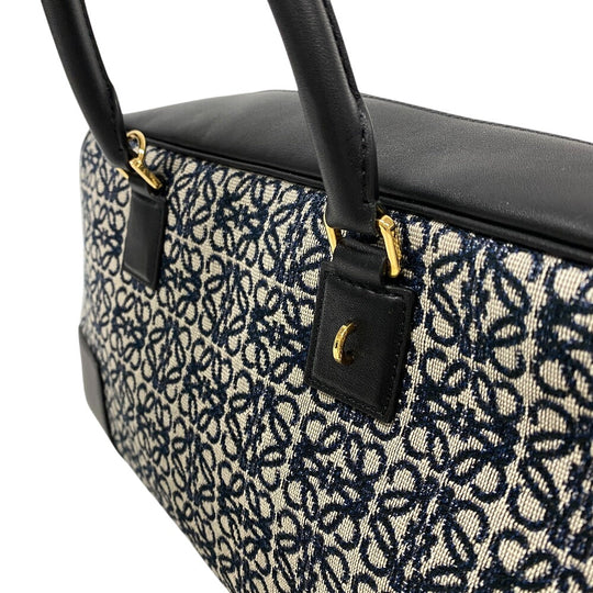 LOEWE Handbag Canvas, Leather Navy Repeat anagram Americana 28 Women Used Authentic