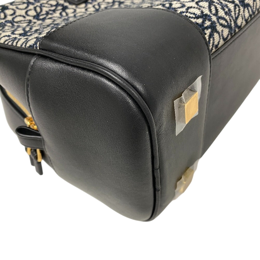 LOEWE Handbag Canvas, Leather Navy Repeat anagram Americana 28 Women Used Authentic