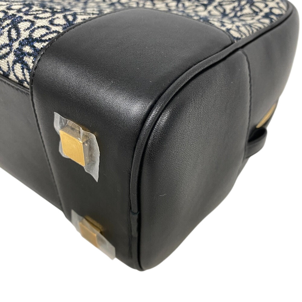 LOEWE Handbag Canvas, Leather Navy Repeat anagram Americana 28 Women Used Authentic