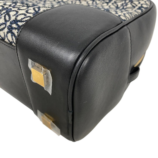 LOEWE Handbag Canvas, Leather Navy Repeat anagram Americana 28 Women Used Authentic
