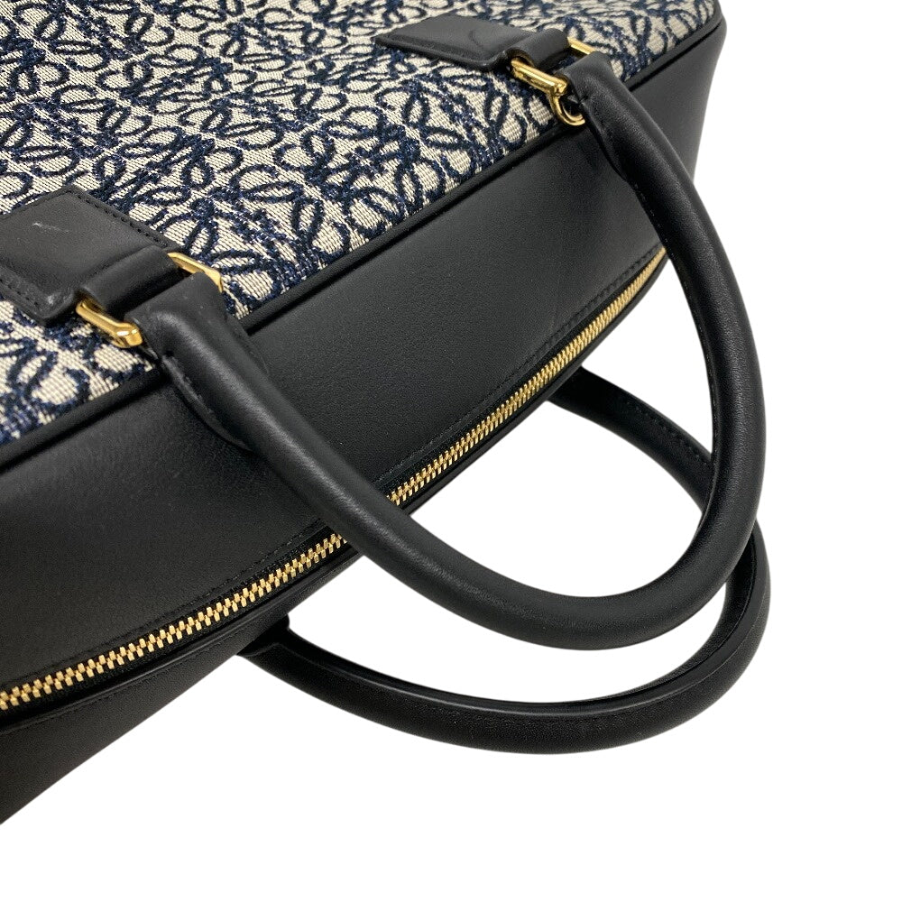 LOEWE Handbag Canvas, Leather Navy Repeat anagram Americana 28 Women Used Authentic