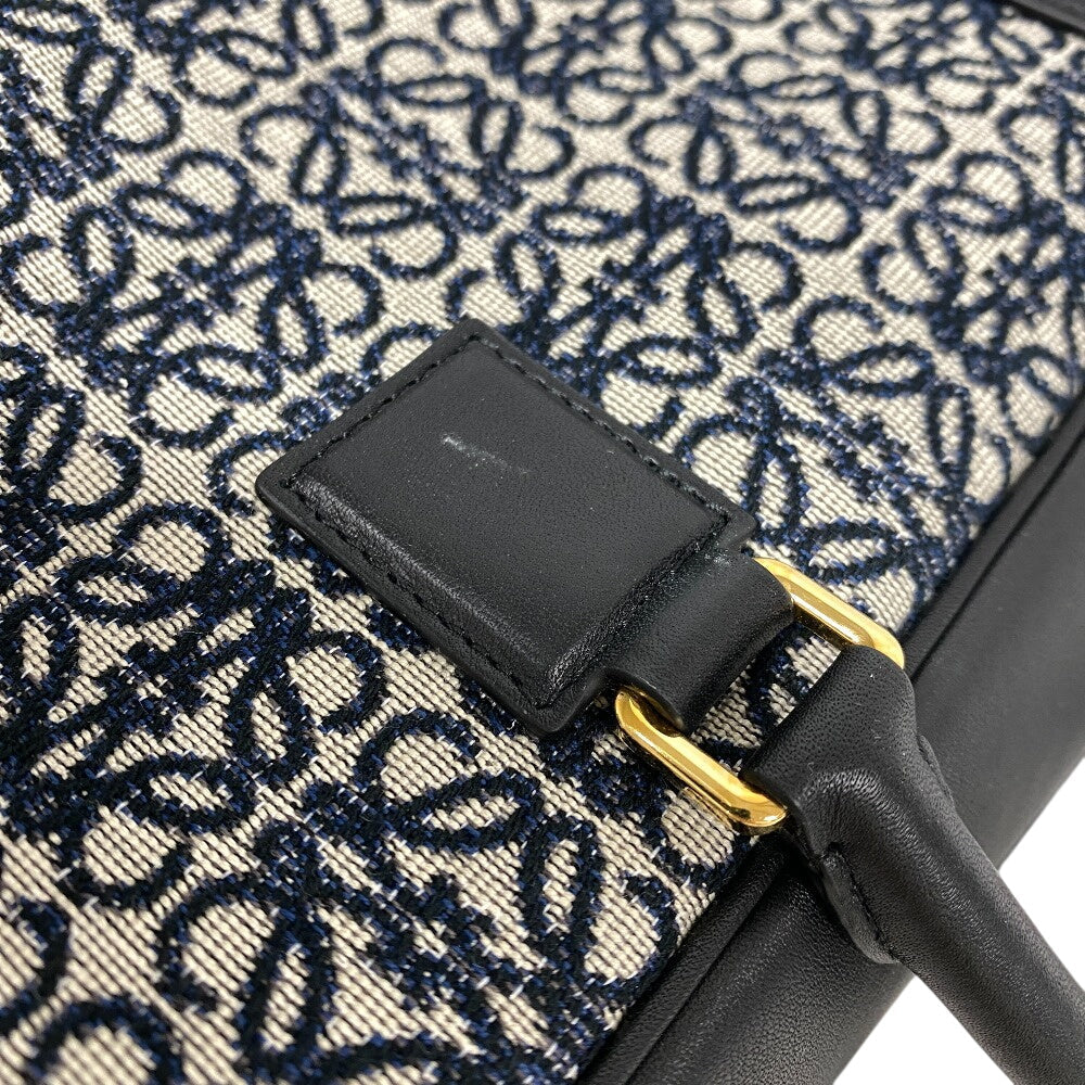 LOEWE Handbag Canvas, Leather Navy Repeat anagram Americana 28 Women Used Authentic