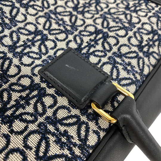 LOEWE Handbag Canvas, Leather Navy Repeat anagram Americana 28 Women Used Authentic