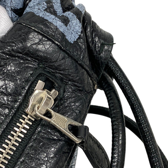 BALENCIAGA Backpack 581779 leather black Drawstring Graffiti mens Used Authentic