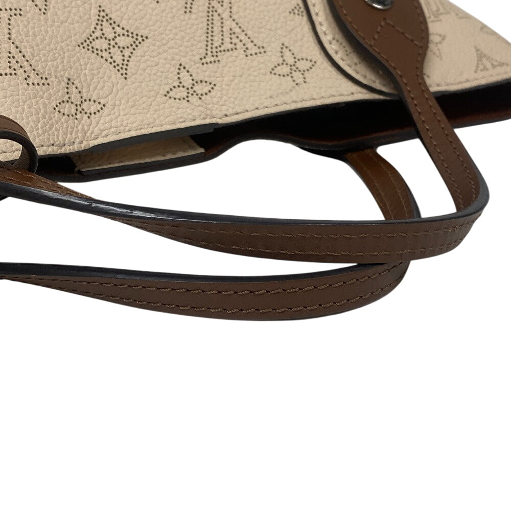 LOUIS VUITTON Handbag M51950 Monogram Mahina white Mahina Hina PM Women Used Authentic
