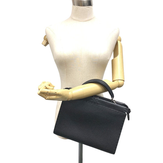FENDI Handbag 7VA422 leather black Peekaboo Celeria Fit Mini Women Used Authentic