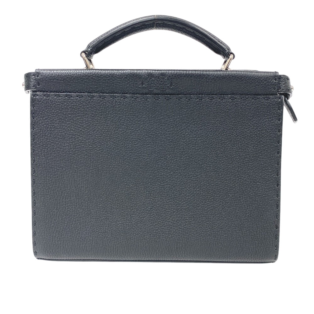 FENDI Handbag 7VA422 leather black Peekaboo Celeria Fit Mini Women Used Authentic