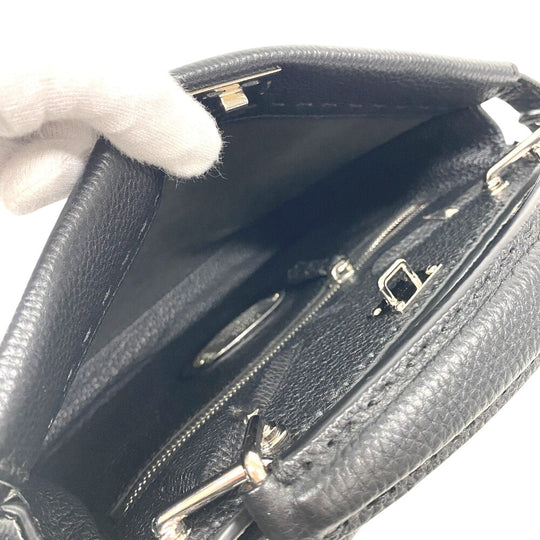 FENDI Handbag 7VA422 leather black Peekaboo Celeria Fit Mini Women Used Authentic