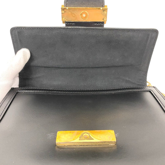 LOUIS VUITTON Shoulder Bag M55821 leather black LV Lock Dauphine MM Women Used Authentic