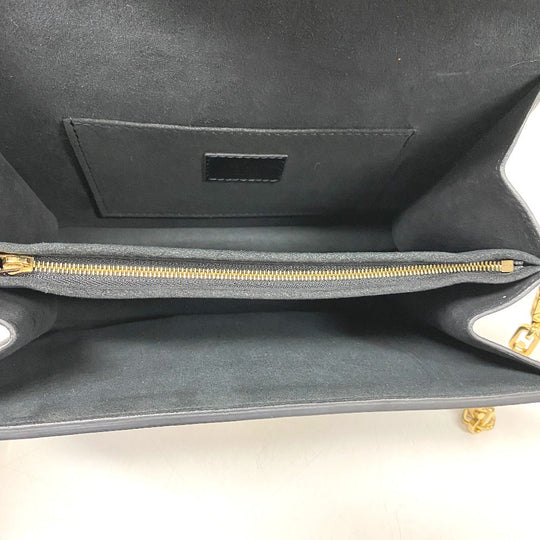 LOUIS VUITTON Shoulder Bag M55821 leather black LV Lock Dauphine MM Women Used Authentic