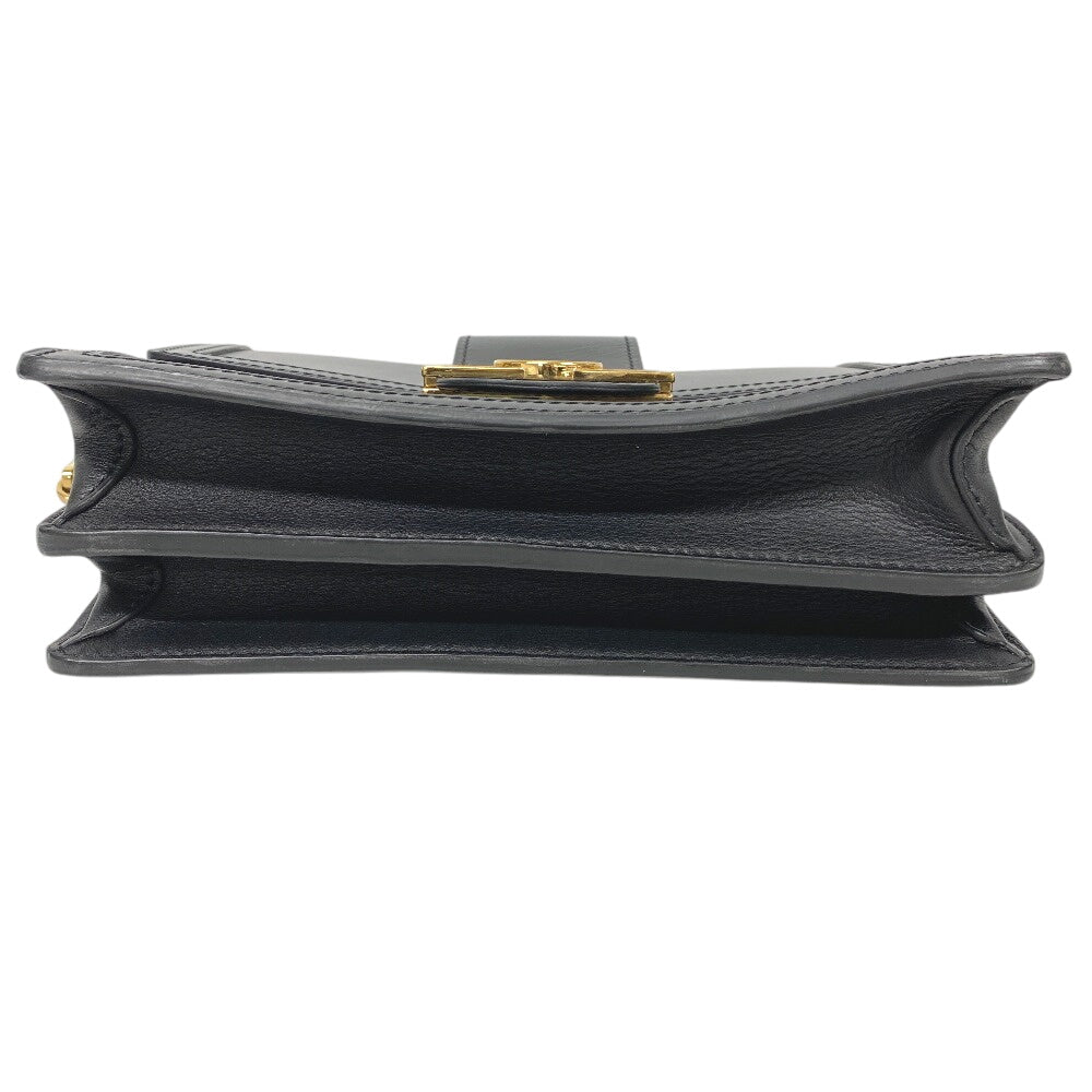 LOUIS VUITTON Shoulder Bag M55821 leather black LV Lock Dauphine MM Women Used Authentic