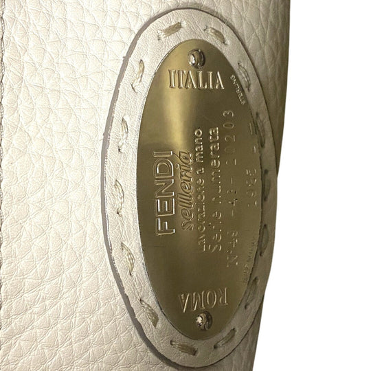 FENDI Handbag 8BN226 leather gray 2WAY Shoulder Bag Peek-a-boo regular Women Used Authentic