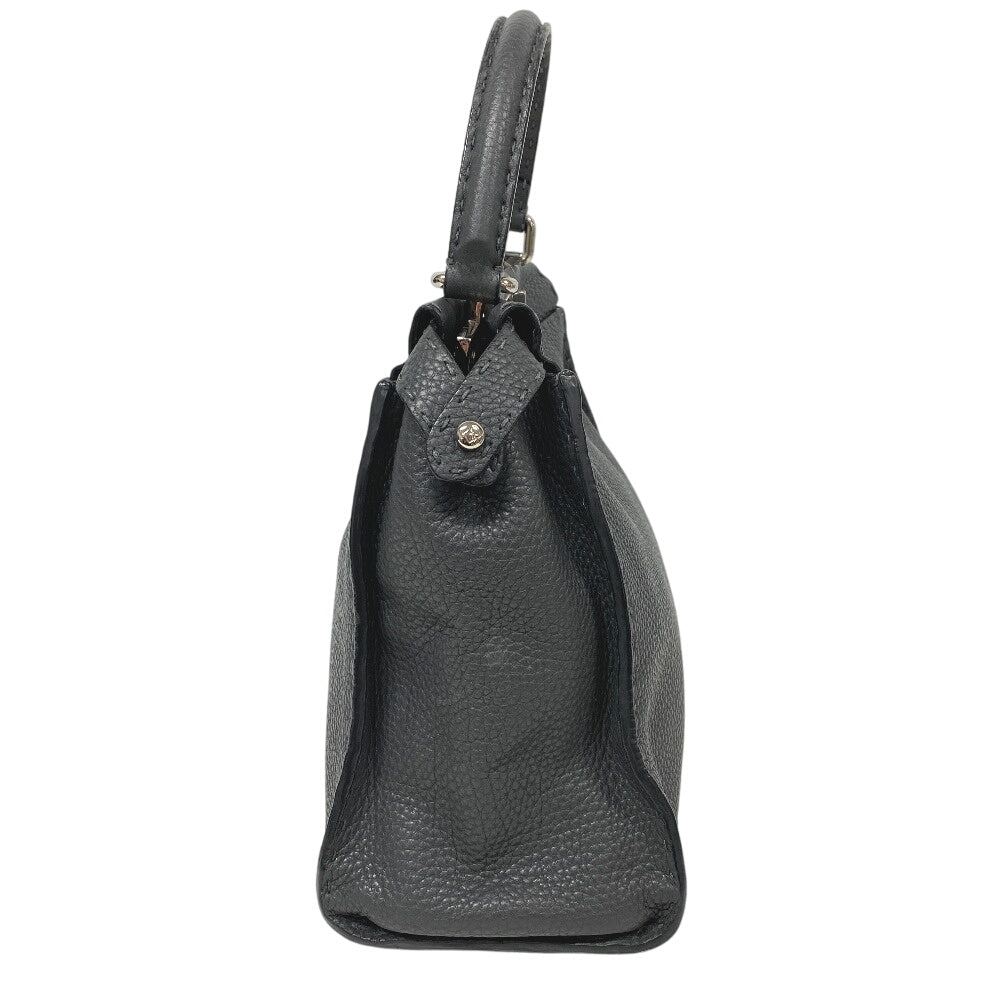 FENDI Handbag 8BN226 leather gray 2WAY Shoulder Bag Peek-a-boo regular Women Used Authentic