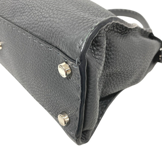 FENDI Handbag 8BN226 leather gray 2WAY Shoulder Bag Peek-a-boo regular Women Used Authentic