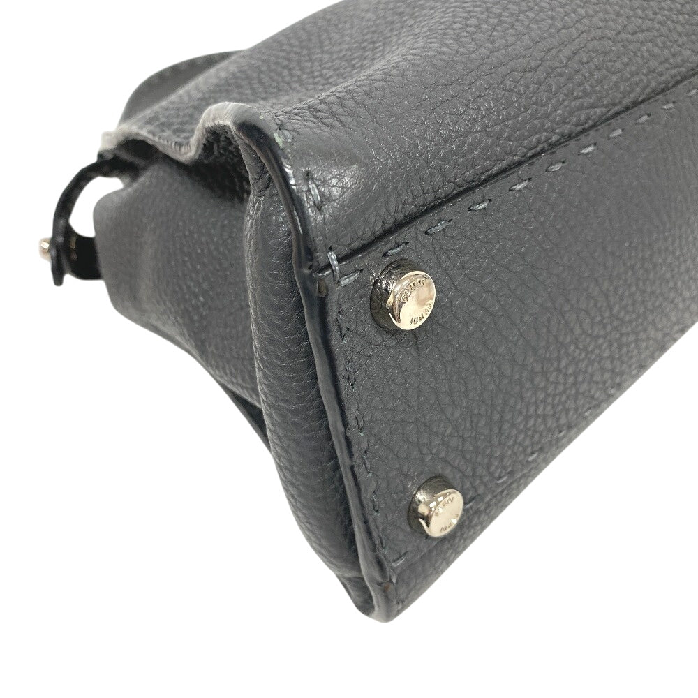 FENDI Handbag 8BN226 leather gray 2WAY Shoulder Bag Peek-a-boo regular Women Used Authentic