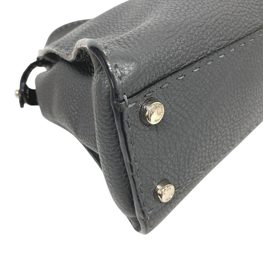 FENDI Handbag 8BN226 leather gray 2WAY Shoulder Bag Peek-a-boo regular Women Used Authentic
