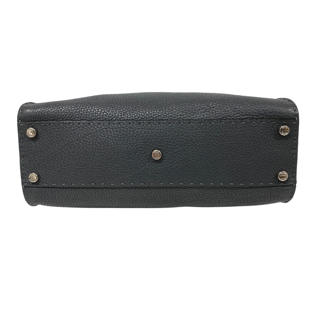 FENDI Handbag 8BN226 leather gray 2WAY Shoulder Bag Peek-a-boo regular Women Used Authentic