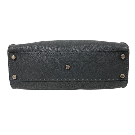 FENDI Handbag 8BN226 leather gray 2WAY Shoulder Bag Peek-a-boo regular Women Used Authentic