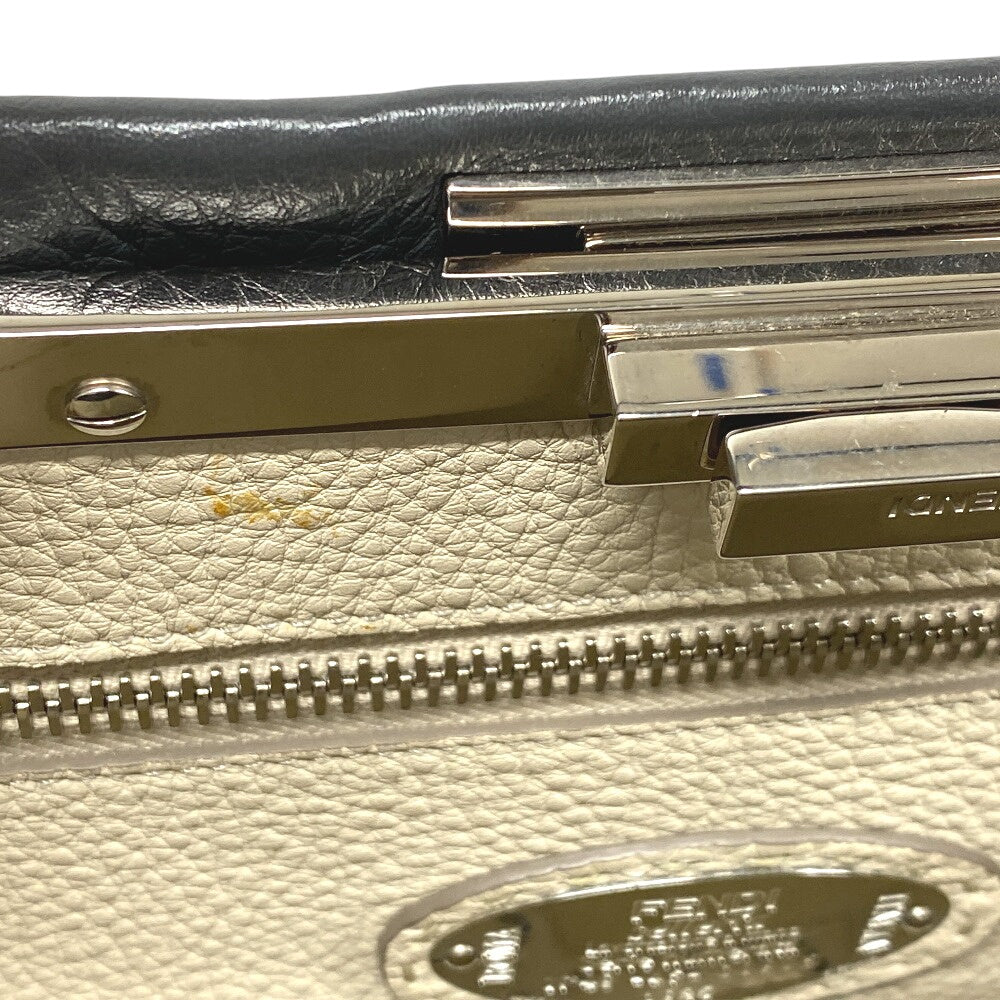 FENDI Handbag leather gray 2WAY Shoulder Bag Celeria Peek-a-boo regular Women Used Authentic