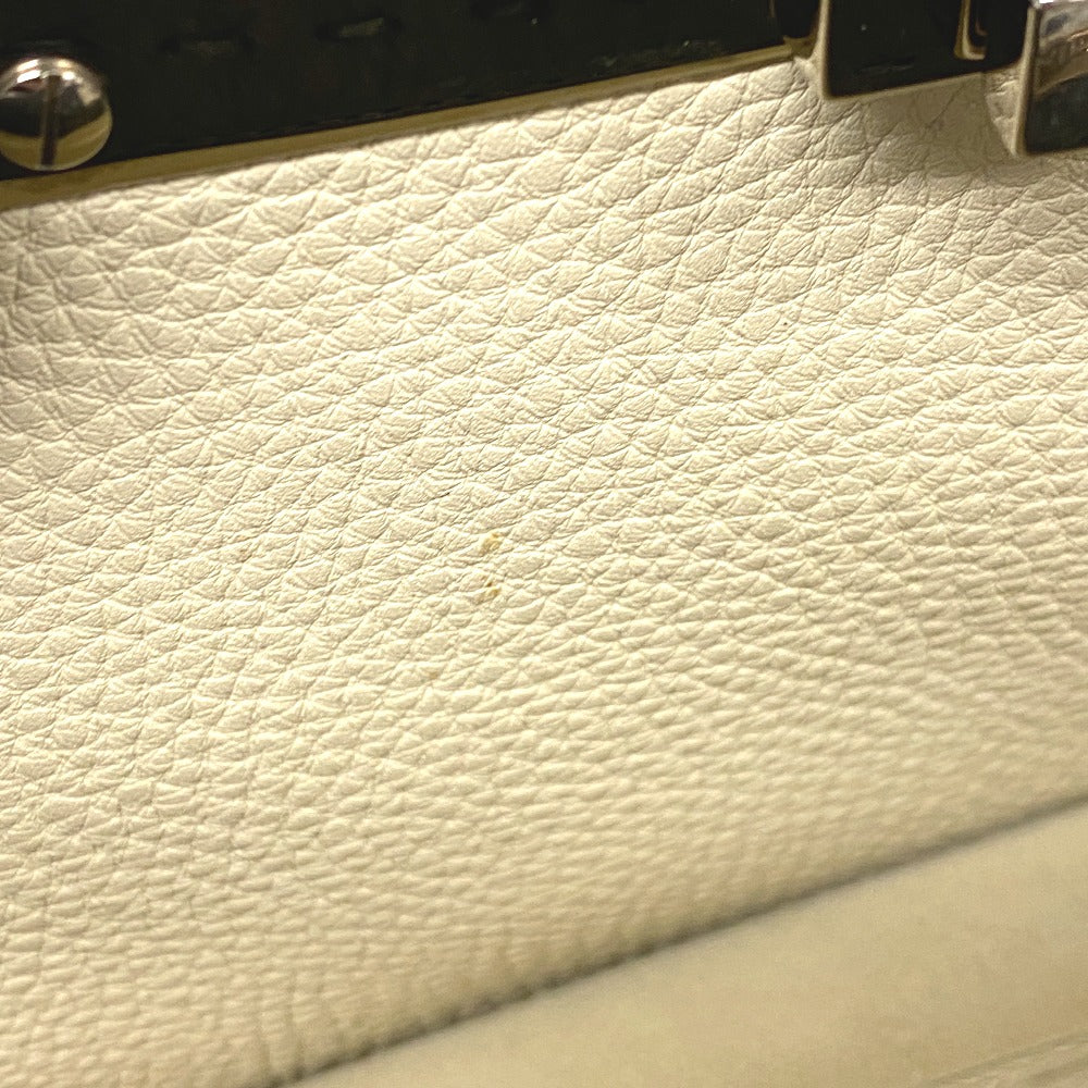 FENDI Handbag leather gray 2WAY Shoulder Bag Celeria Peek-a-boo regular Women Used Authentic