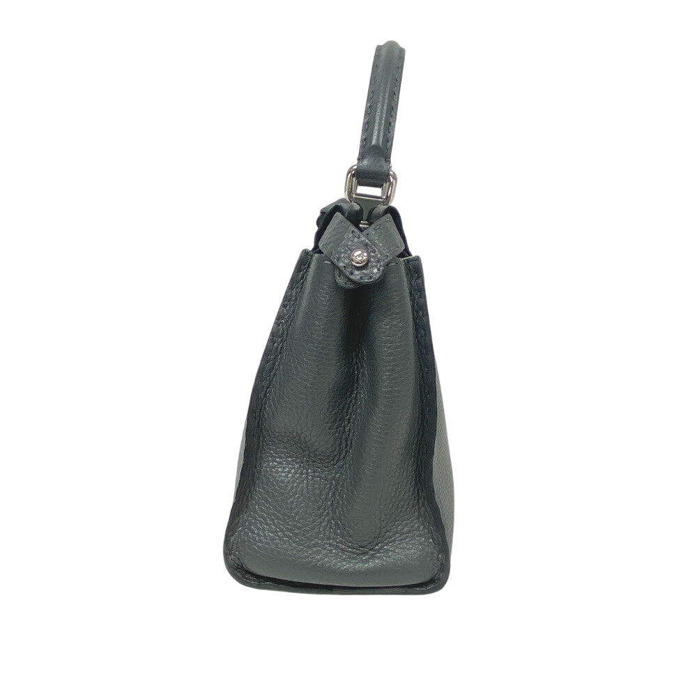 FENDI Handbag leather gray 2WAY Shoulder Bag Celeria Peek-a-boo regular Women Used Authentic