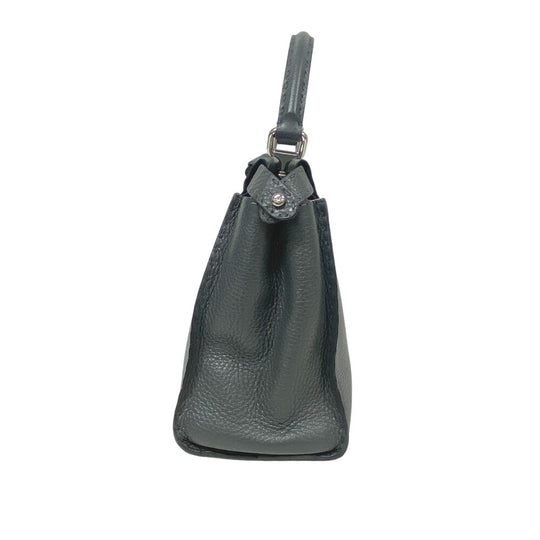 FENDI Handbag leather gray 2WAY Shoulder Bag Celeria Peek-a-boo regular Women Used Authentic