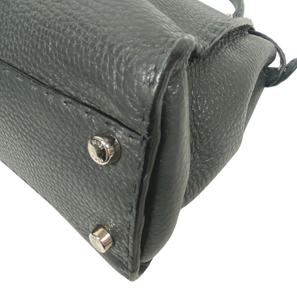 FENDI Handbag leather gray 2WAY Shoulder Bag Celeria Peek-a-boo regular Women Used Authentic