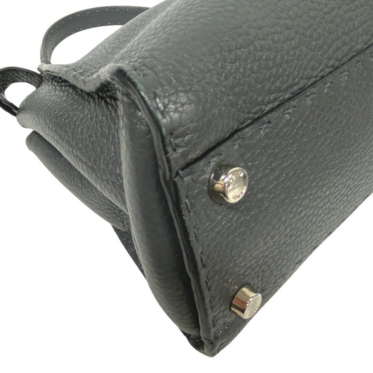 FENDI Handbag leather gray 2WAY Shoulder Bag Celeria Peek-a-boo regular Women Used Authentic