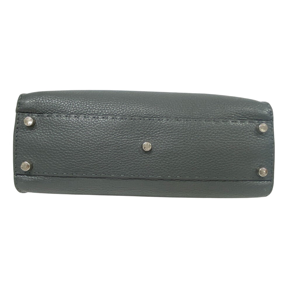 FENDI Handbag leather gray 2WAY Shoulder Bag Celeria Peek-a-boo regular Women Used Authentic