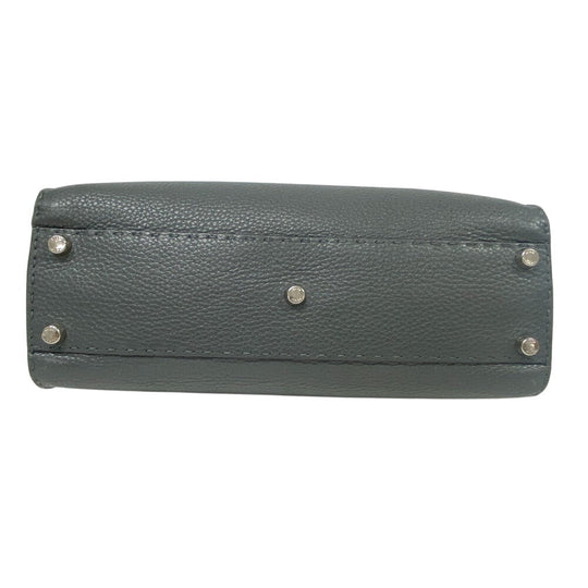 FENDI Handbag leather gray 2WAY Shoulder Bag Celeria Peek-a-boo regular Women Used Authentic