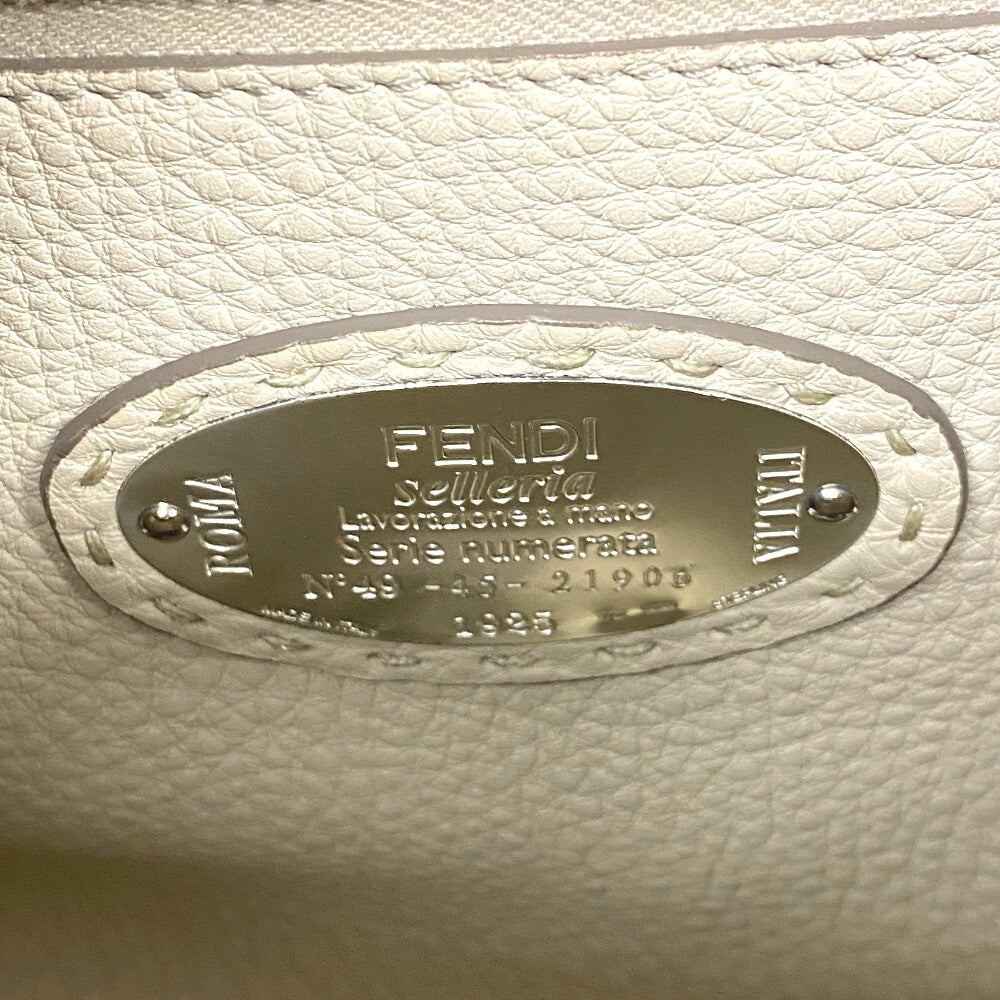 FENDI Handbag leather gray 2WAY Shoulder Bag Celeria Peek-a-boo regular Women Used Authentic