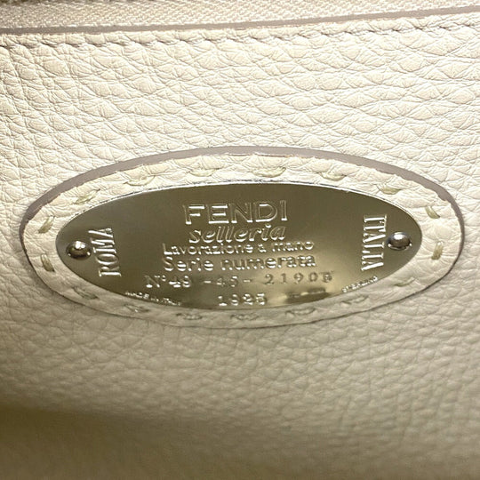 FENDI Handbag leather gray 2WAY Shoulder Bag Celeria Peek-a-boo regular Women Used Authentic