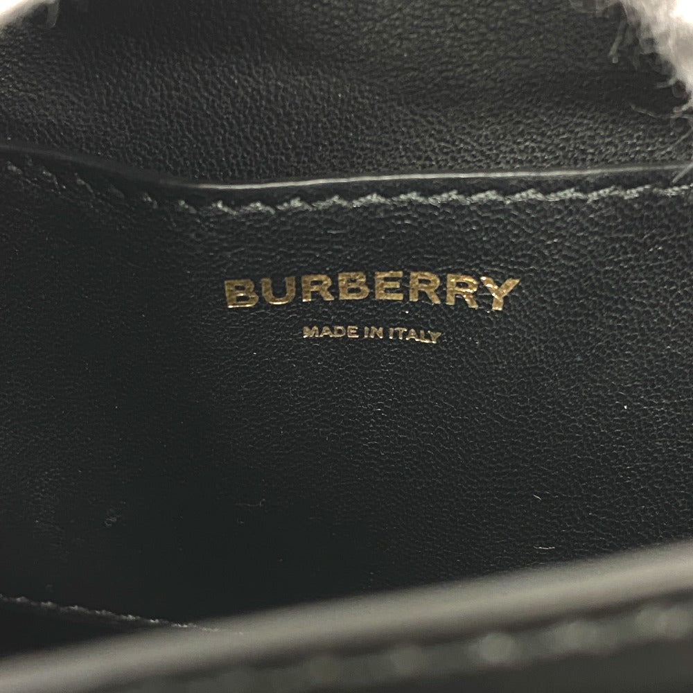 THOMAS BURBERRY Sling bag leather black TB logo Women Used Authentic