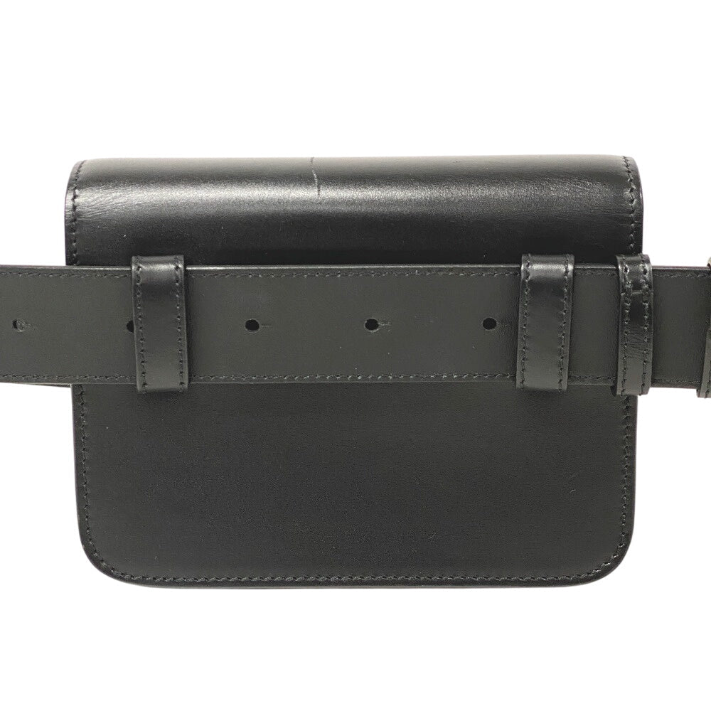 THOMAS BURBERRY Sling bag leather black TB logo Women Used Authentic