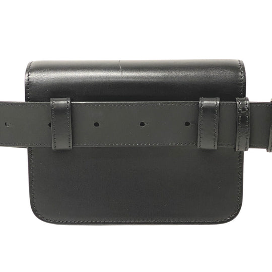 THOMAS BURBERRY Sling bag leather black TB logo Women Used Authentic