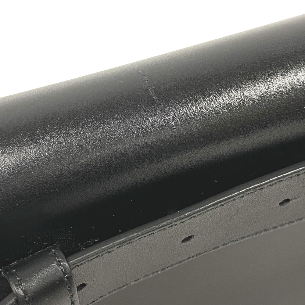 THOMAS BURBERRY Sling bag leather black TB logo Women Used Authentic